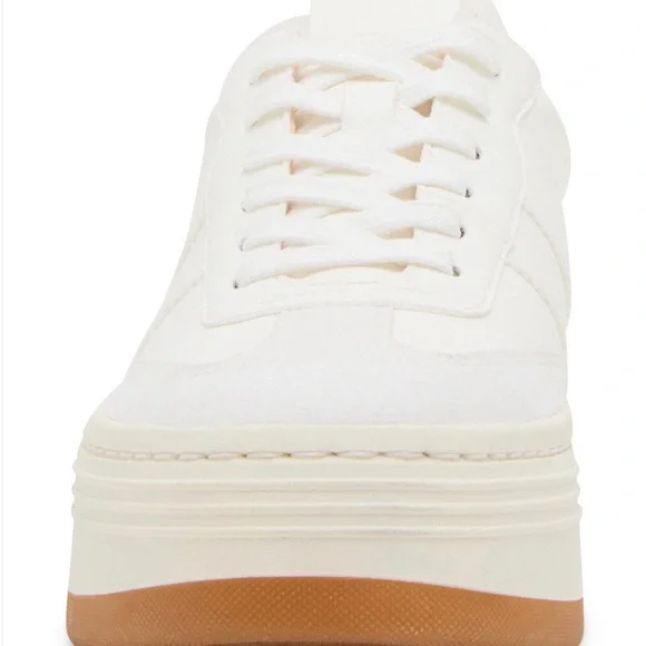 Madden Girl Livvy Women's White and Tan Platform Sneakers - Picture 5 of 5